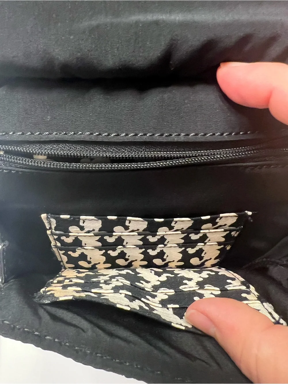 Vera Bradley Disney Parks Black Quilted Crossbody with Mickey Head Stitching - Picture 3 of 4